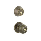 Aged Bronze Single Cylinder Deadbolt with Jeffir Entry Knob Combo Pack - Super Arbor