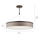 Kichler Mercel 3-Light Bronze Transitional Led Chandelier