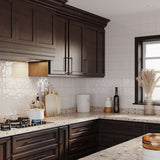 VT Dimensions Formica 10-ft Ouro Romano Etchings Right-Hand Miter-Cut Laminate Kitchen Countertop with Integrated Backsplash