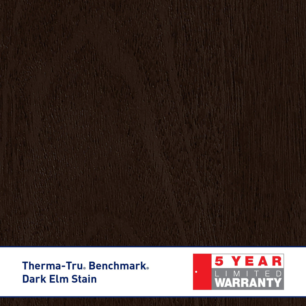 Therma-Tru Benchmark Doors Star 36-in x 80-in Fiberglass Half-Lite Left-Hand Inswing Dark Elm Stained Prehung Single Front Door
