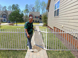 Zippity Outdoor Products 3.5-ft H x 5-ft W White Vinyl Dog Ear No-dig Fence Gate (Unassembled)