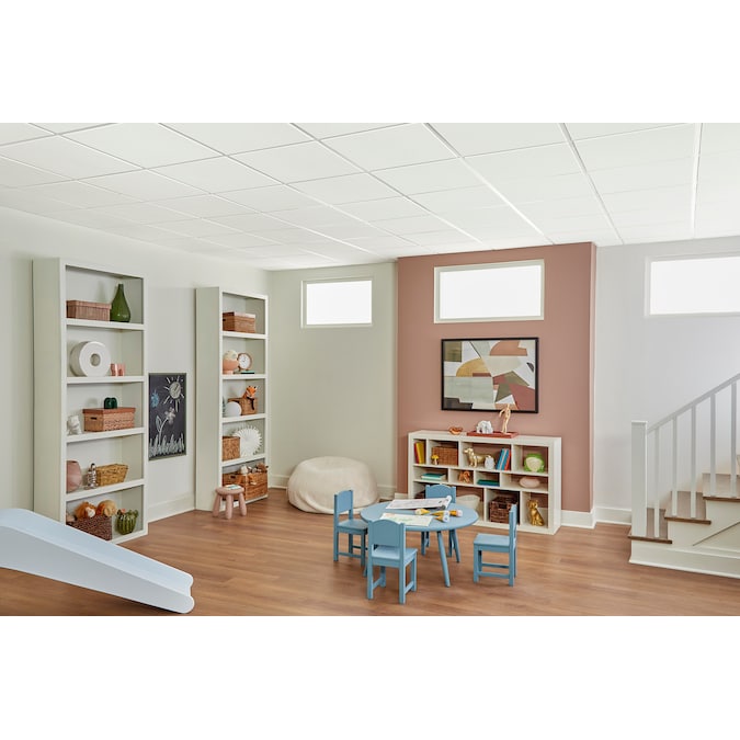 Armstrong Ceilings Oasis White Mineral Fiber Drop Ceiling Tile Sample