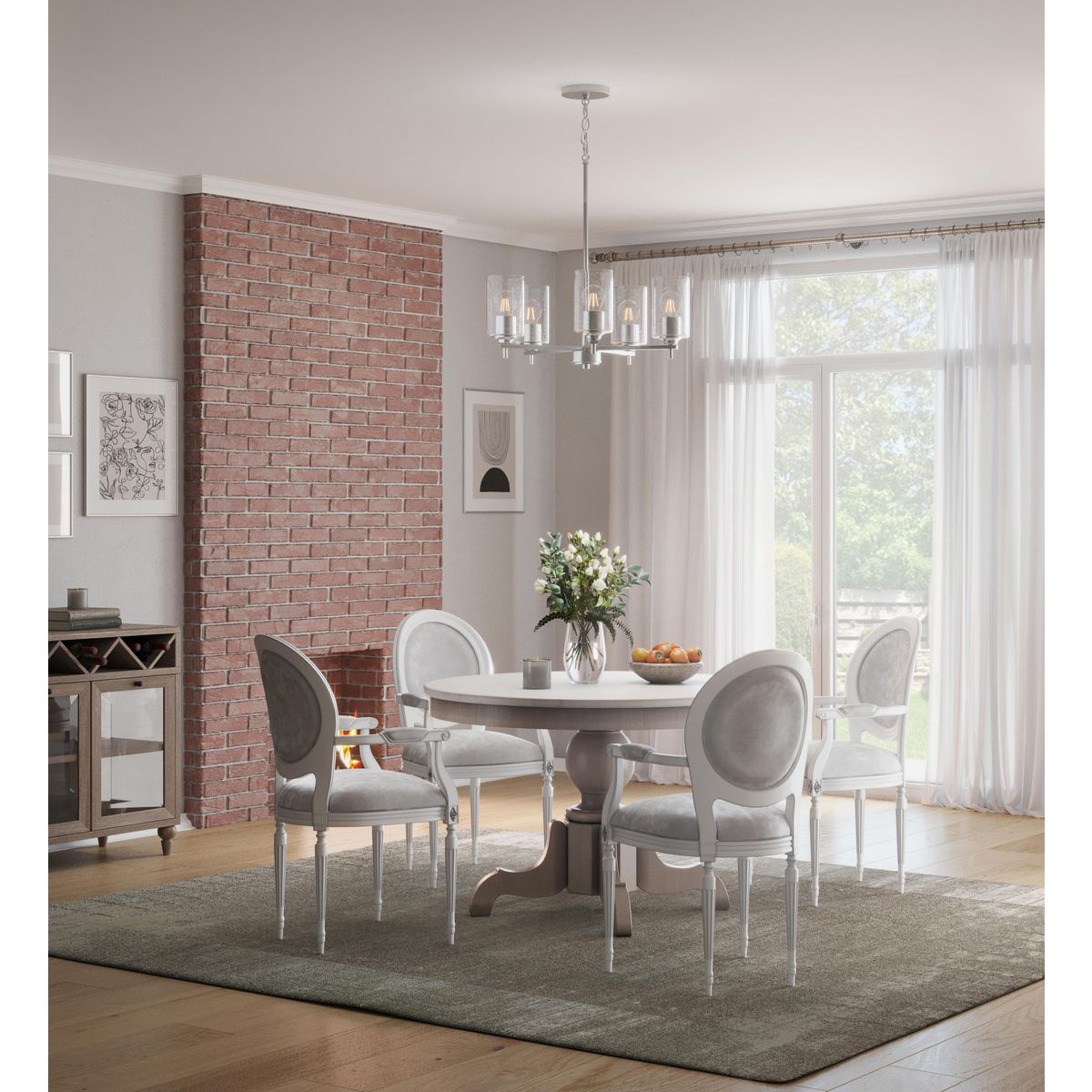 Progress Lighting Morehouse 5-Light Brushed Nickel Transitional Chandelier