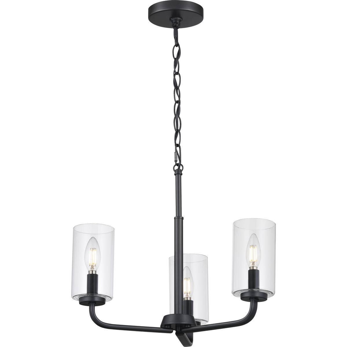 Progress Lighting Cabarro 3-Light Matte Black Transitional Chandelier
