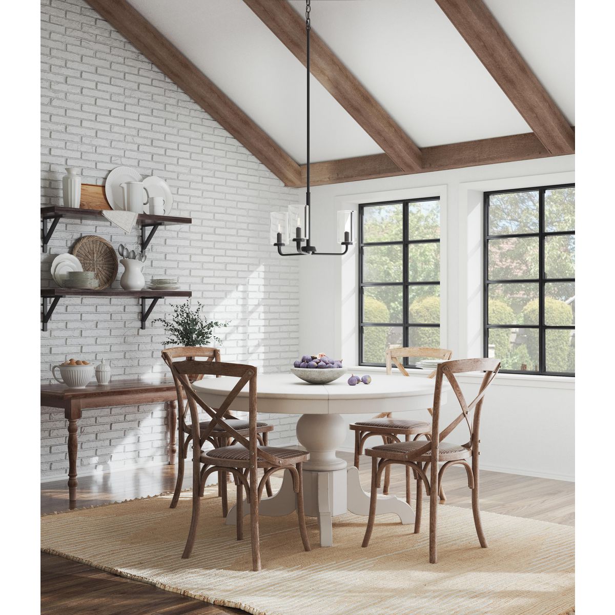 Progress Lighting Cabarro 3-Light Matte Black Transitional Chandelier