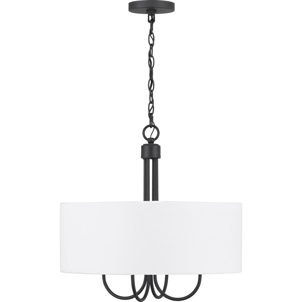 Progress Lighting Evanna 4-Light Matte Black Transitional Chandelier