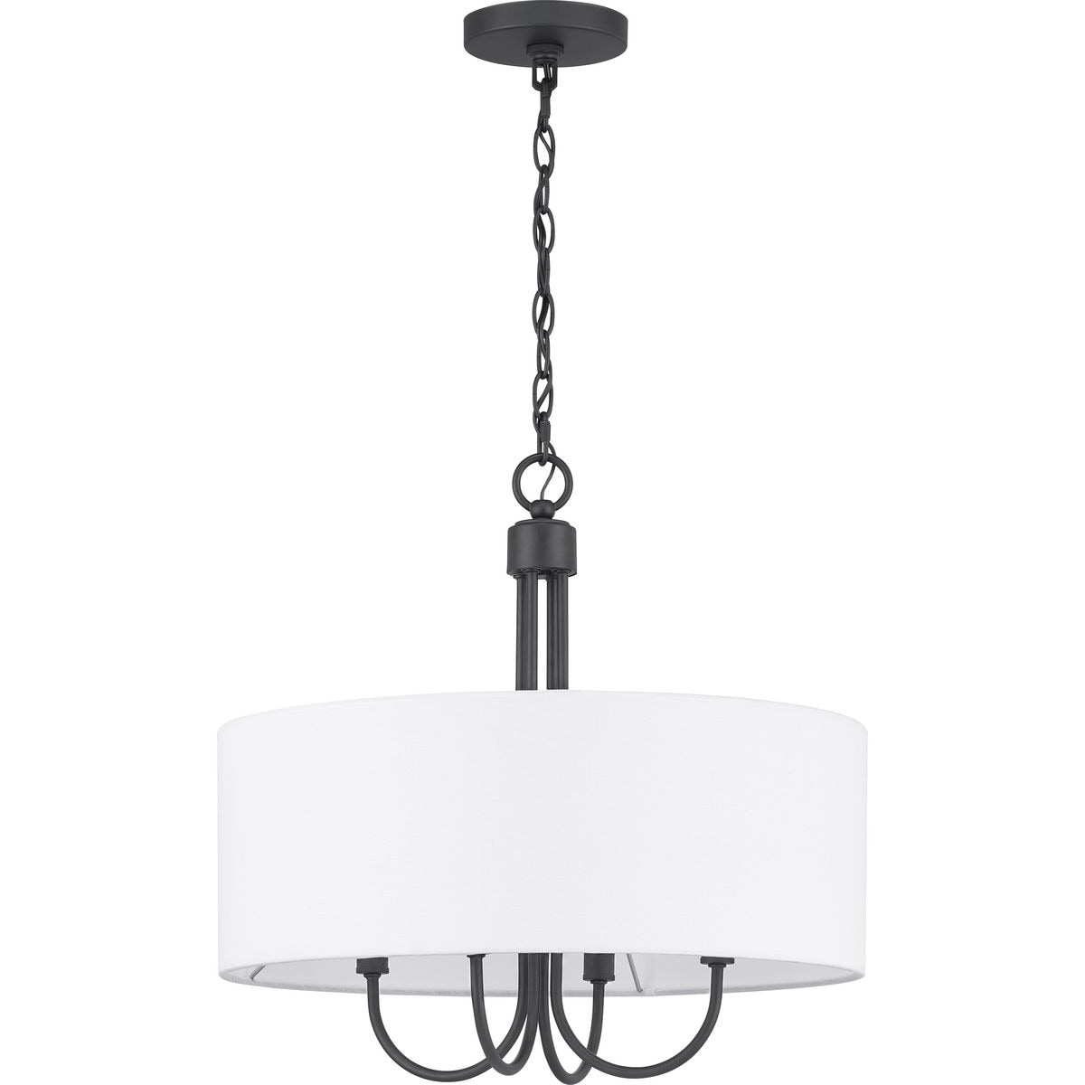 Progress Lighting Evanna 4-Light Matte Black Transitional Chandelier
