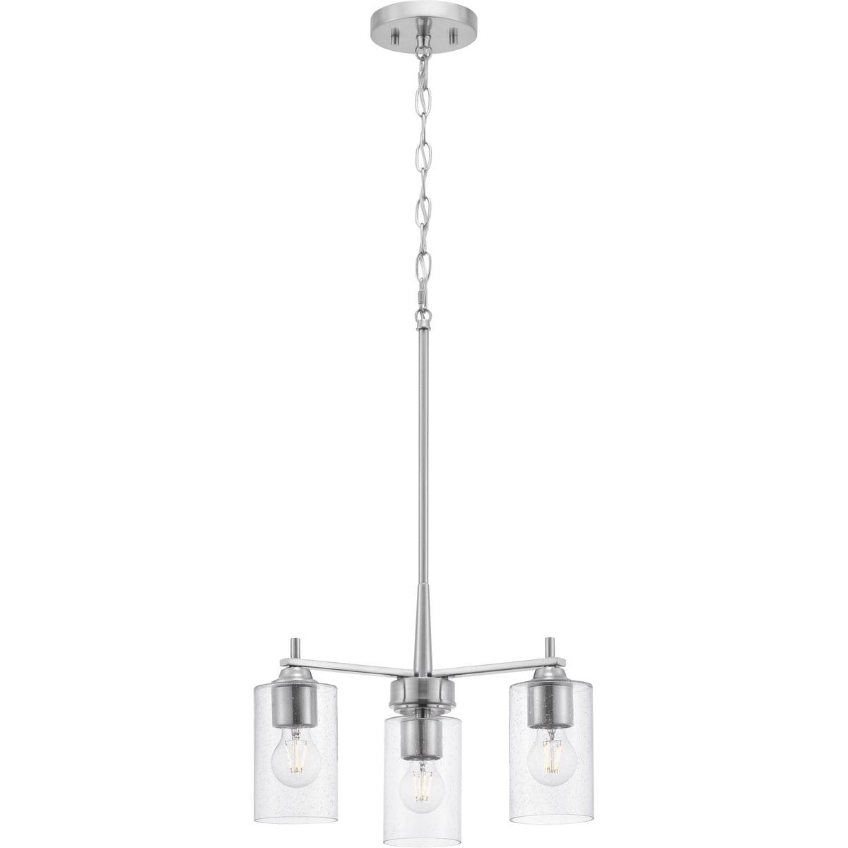 Progress Lighting Morehouse 3-Light Brushed Nickel Transitional Chandelier