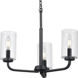 Progress Lighting Cabarro 3-Light Matte Black Transitional Chandelier