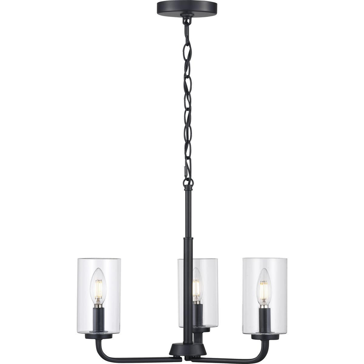 Progress Lighting Cabarro 3-Light Matte Black Transitional Chandelier