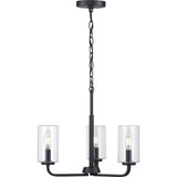 Progress Lighting Cabarro 3-Light Matte Black Transitional Chandelier