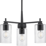Progress Lighting Morehouse 3-Light Matte Black Transitional Chandelier