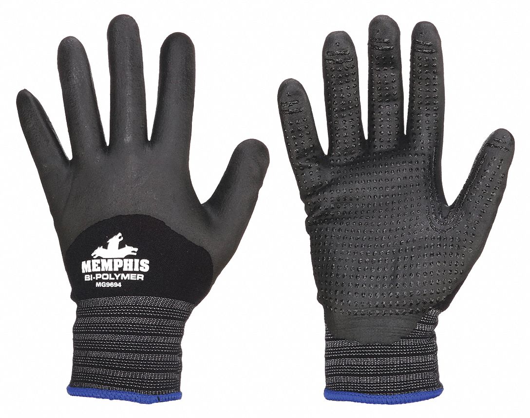 MCR SAFETY Memphis NXG MG9694 Coated Nitrile Gloves, Large, 12 Pack