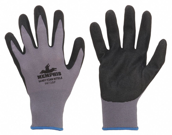 MCR SAFETY Memphis 9673SF Foam Nitrile Coated Gloves, Medium