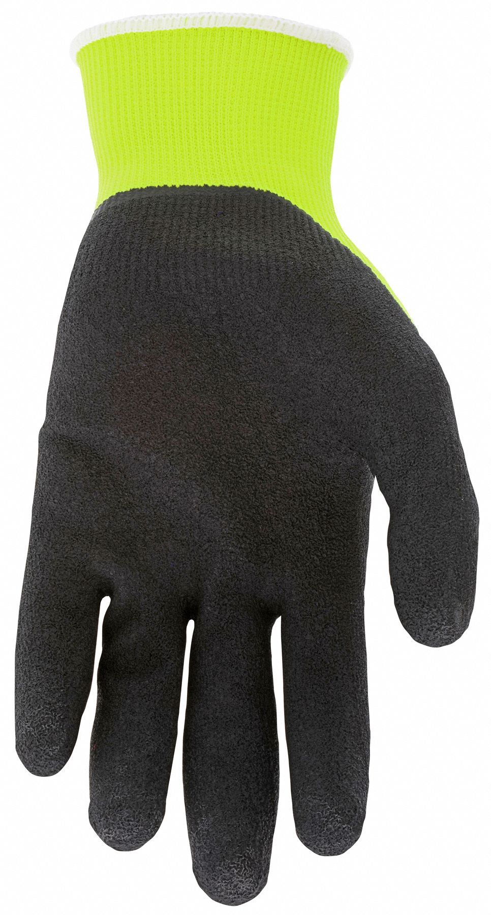 MCR SAFETY Memphis Flex Hi-Vis Sandy Foam Latex Coated Gloves, Size S