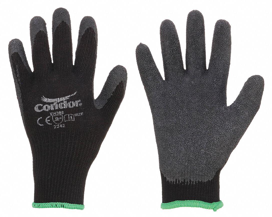 CONDOR Coated Gloves L (9) - Latex Palm Dipped, ANSI Abrasion Level 2