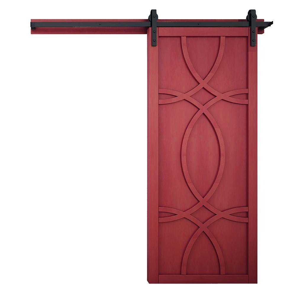 42 in. x 84 in. Hollywood Bright White Wood Sliding Barn Door with Hardware Kit - Super Arbor