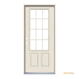 32 in. x 80 in. 12 Lite Primed Steel Prehung Right-Hand Inswing Back Door - Super Arbor