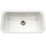 Porcela Series Undermount Porcelain Enamel Steel 31 in. Large Single Bowl Kitchen Sink in White - Super Arbor