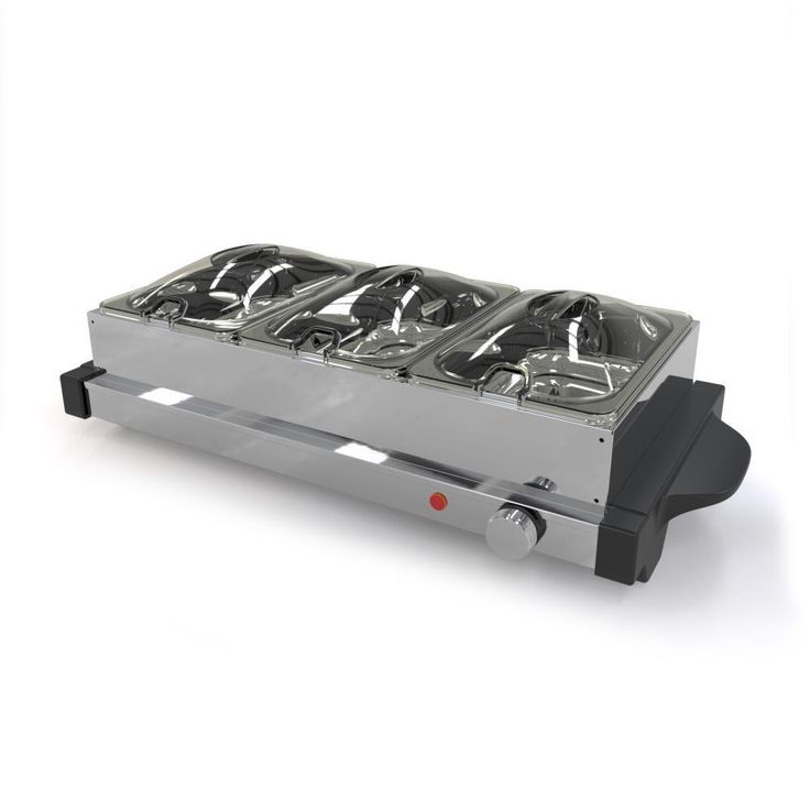 21.9 in. Stainless Steel Electric Food Warming Tray Buffet Server Hot Plate Food Warmer (3-Plate Tray Style)