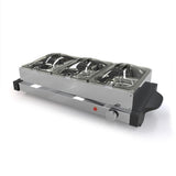21.9 in. Stainless Steel Electric Food Warming Tray Buffet Server Hot Plate Food Warmer (3-Plate Tray Style)