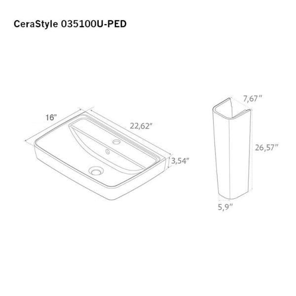 Nameeks Duru Pedestal Sink in White