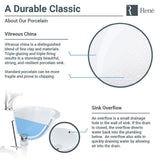 Undermount Porcelain Bathroom Sink in White with Pop-Up Drain in Brushed Nickel - Super Arbor