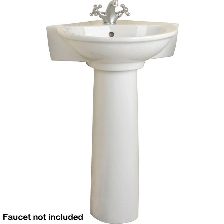 Pegasus Evolution Corner Pedestal Combo Bathroom Sink in White