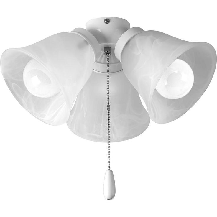Fan Light Kits Collection 3-Light White Ceiling Fan Light Kit