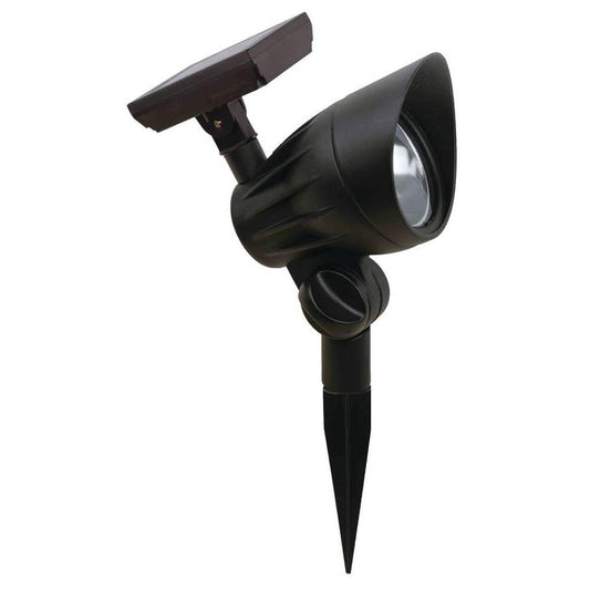 Solar Black Outdoor Integrated LED 3000K Warm White 30 Lumen Landscape Spot Light