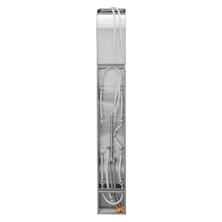 65 in. 8-Jet Rainfall Shower Panel System with Rainfall Waterfall Shower Head and Shower Wand in Stainless Steel