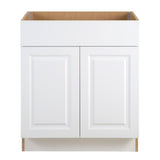 Benton Assembled 30x34.5x24 in. Sink Base Cabinet with False Drawer Front in White - Super Arbor