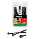 3/16 in. 4 in. TimberLok Coarse Steel External Hex Drive, Hex Head Heavy-Duty Wood Screws (50-Pack) - Super Arbor