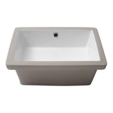 LORDEAR 18 in. Undermount Bathroom Vessel Sink Modern Rectangle Porcelain Ceramic Lavatory Vanity Bathroom Sink in Pure White