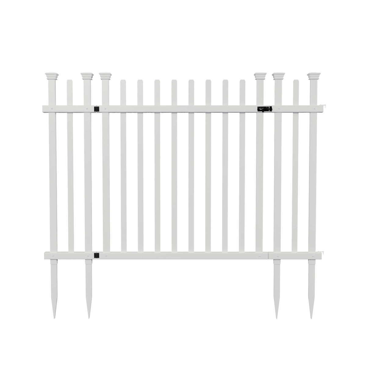 Zippity Outdoor Products 3.5-ft H x 5-ft W White Vinyl Dog Ear No-dig Fence Gate (Unassembled)