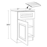 Grayson 21 in. W x 24 in. D x 34.5 in. H Assembled Plywood Base Kitchen Cabinet in Pearl Gray with Spice Soft Close LH