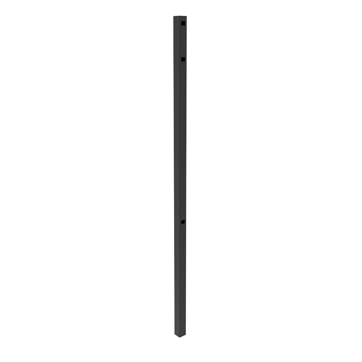 Fortress Building Products 6-ft H x 2-in W Gloss Black Aluminum Spaced Picket Flat-top Decorative End Fence Post