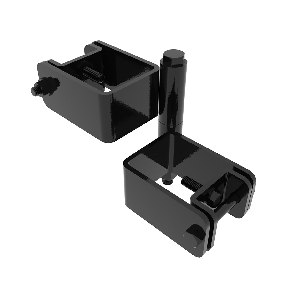 Fortress Building Products Versai 2-in x 2-in Gloss Black Steel Fence Gate Hinge for Drive Gate Pair