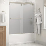 Everly 60 in. x 59-1/4 in. Mod Semi-Frameless Sliding Bathtub Door in Bronze and 1/4 in. (6mm) Clear Glass - Super Arbor