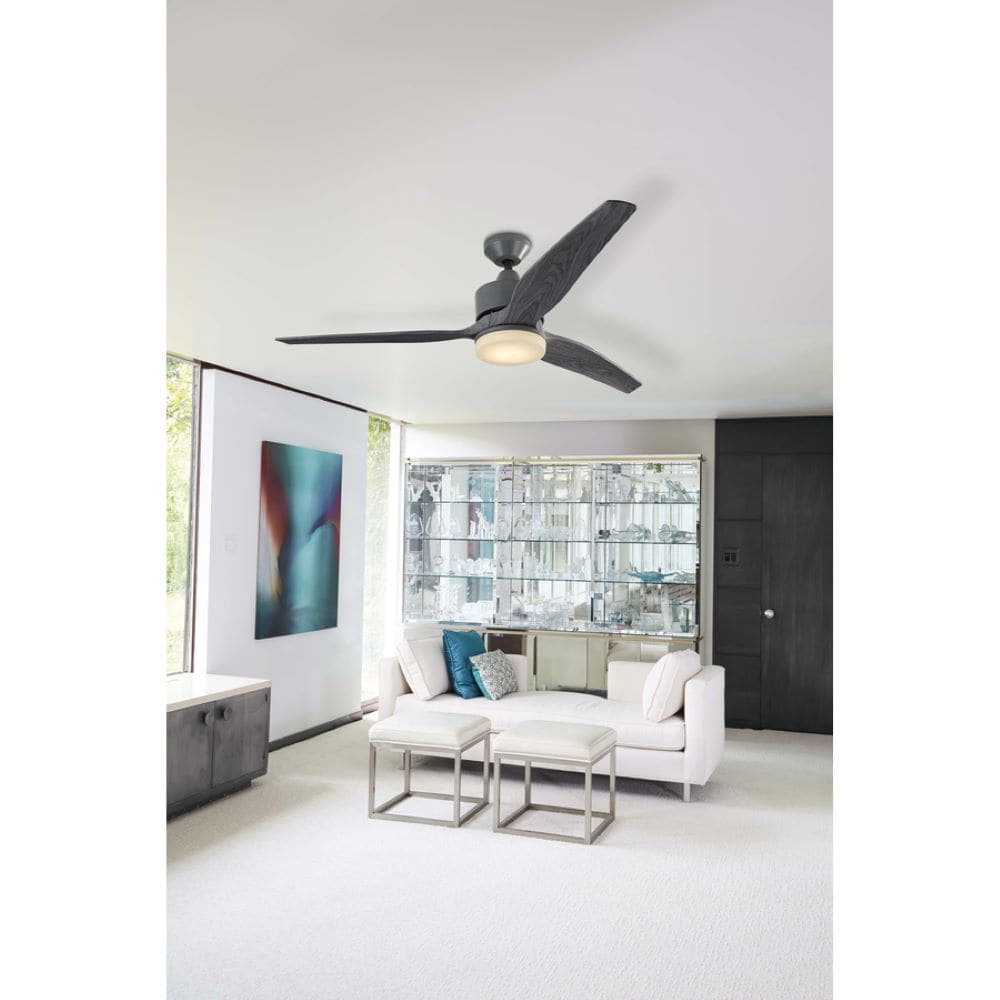 Harbor Breeze Fairwind 60-in Gray LED Indoor/Outdoor Ceiling Fan with Light Kit and Remote (3-Blade)