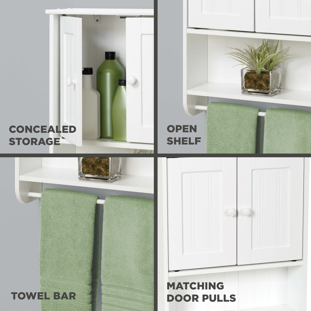 Zenith Cottage 19.19-in x 25.63-in x 5.75-in White Bathroom Wall Cabinet