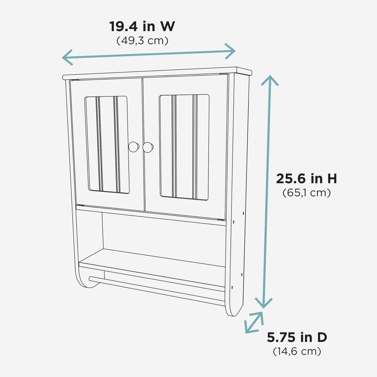 Zenith Cottage 19.19-in x 25.63-in x 5.75-in White Bathroom Wall Cabinet
