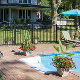 Freedom Easton 4-ft H x 6-ft W Black Aluminum Spaced Picket Flat-top Decorative Fence Panel
