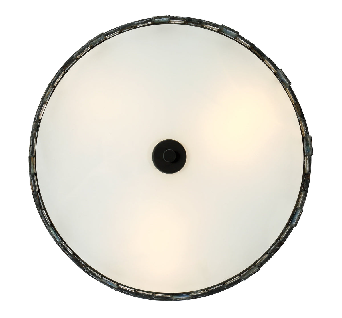 Quoizel Sentry 14-in Matte Black Tiffany Semi-Flush Mount Light