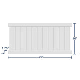 Freedom Hampton 4-ft H x 6-ft W White Privacy Vinyl Fence Panel (Unassembled)