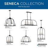 Progress Lighting Seneca 9-Light Matte Black Farmhouse Chandelier
