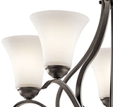 Kichler Keiran 5-Light Olde Bronze Transitional Chandelier, 24.5-in W x 23.25-in H