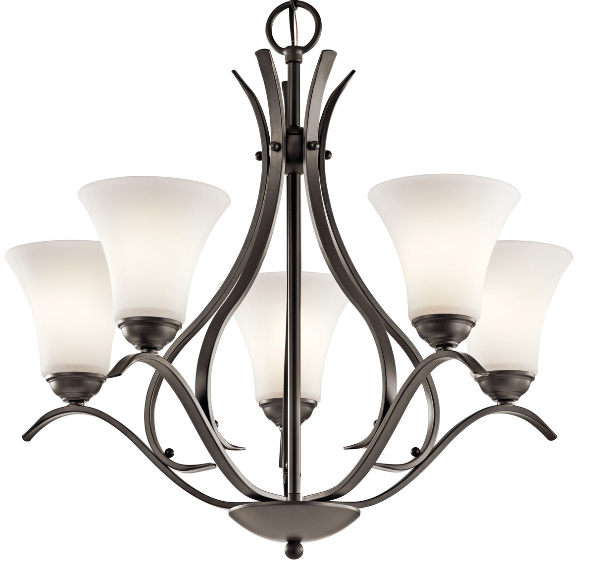 Kichler Keiran 5-Light Olde Bronze Transitional Chandelier, 24.5-in W x 23.25-in H