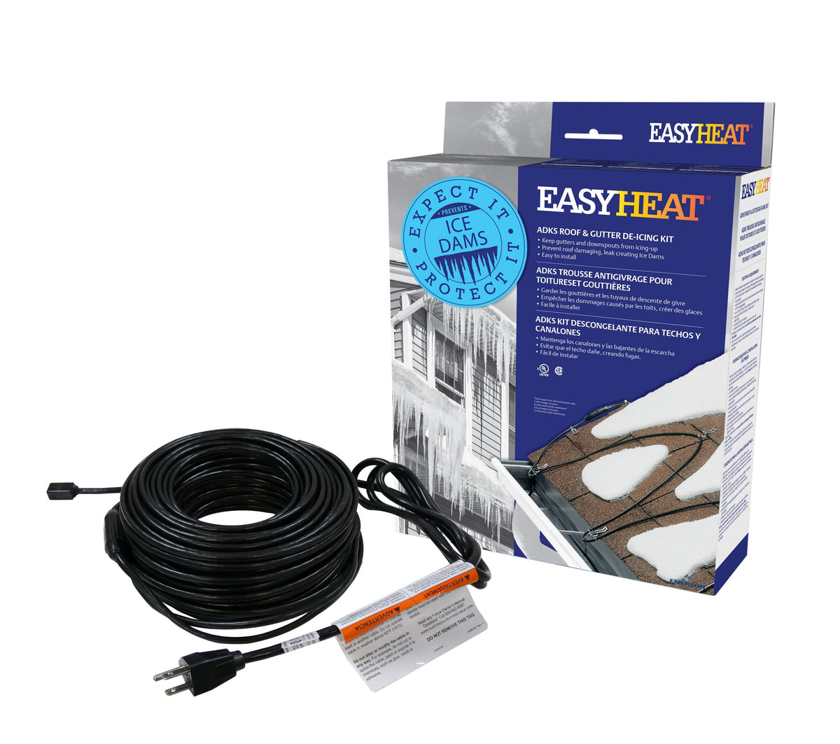 EasyHeat ADKS Roof & Gutter De-Icing Kit, 240-ft, 1200W