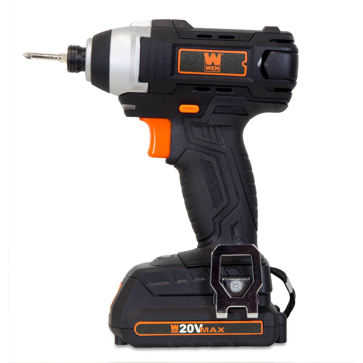 WEN 20-Volt MAX Lithium-Ion Cordless 1/4-In. Impact Driver Kit with Battery, Charger, Bits & Bag